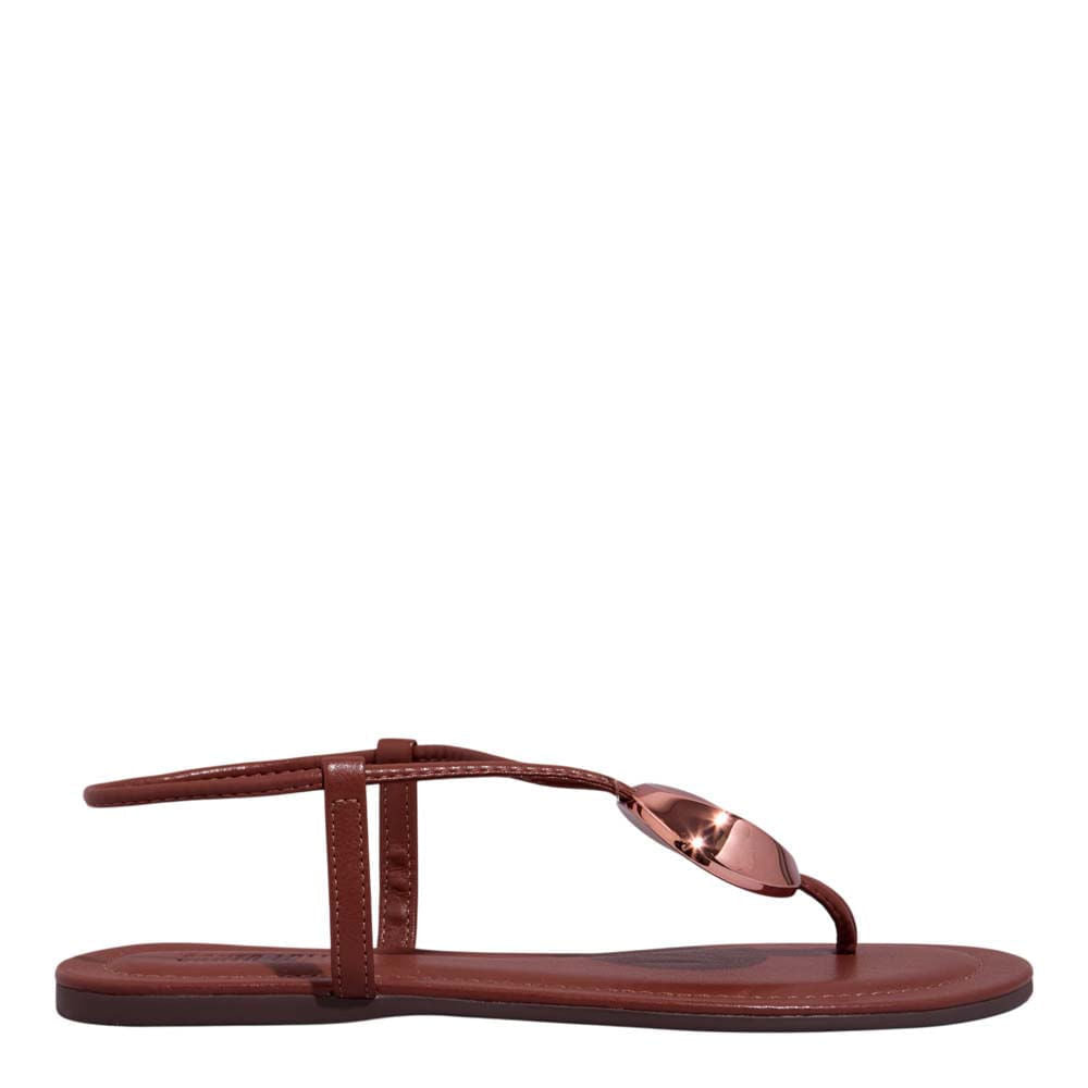 Rasteirinha Santa Lolla Marrom Bico Redondo