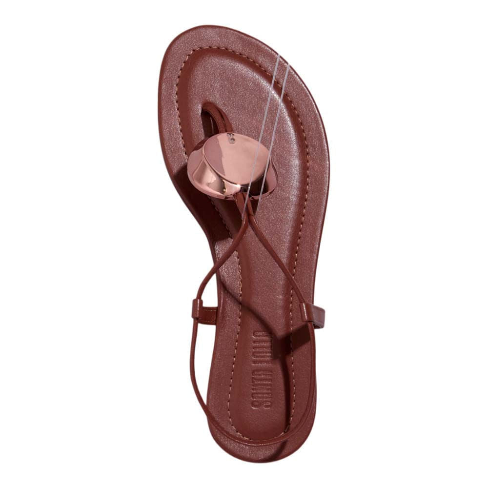 Rasteirinha Santa Lolla Marrom Bico Redondo