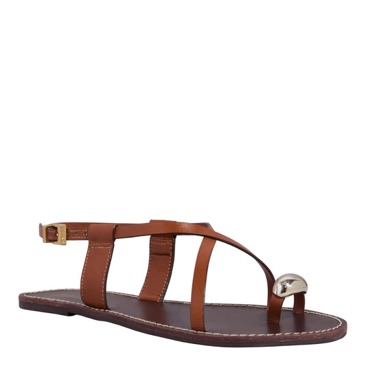 Rasteirinha Santa Lolla Marrom Couro Dedinho