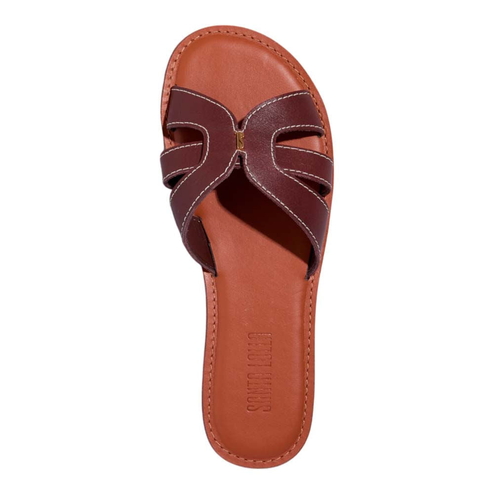 Rasteirinha Santa Lolla Marrom Couro Tiras