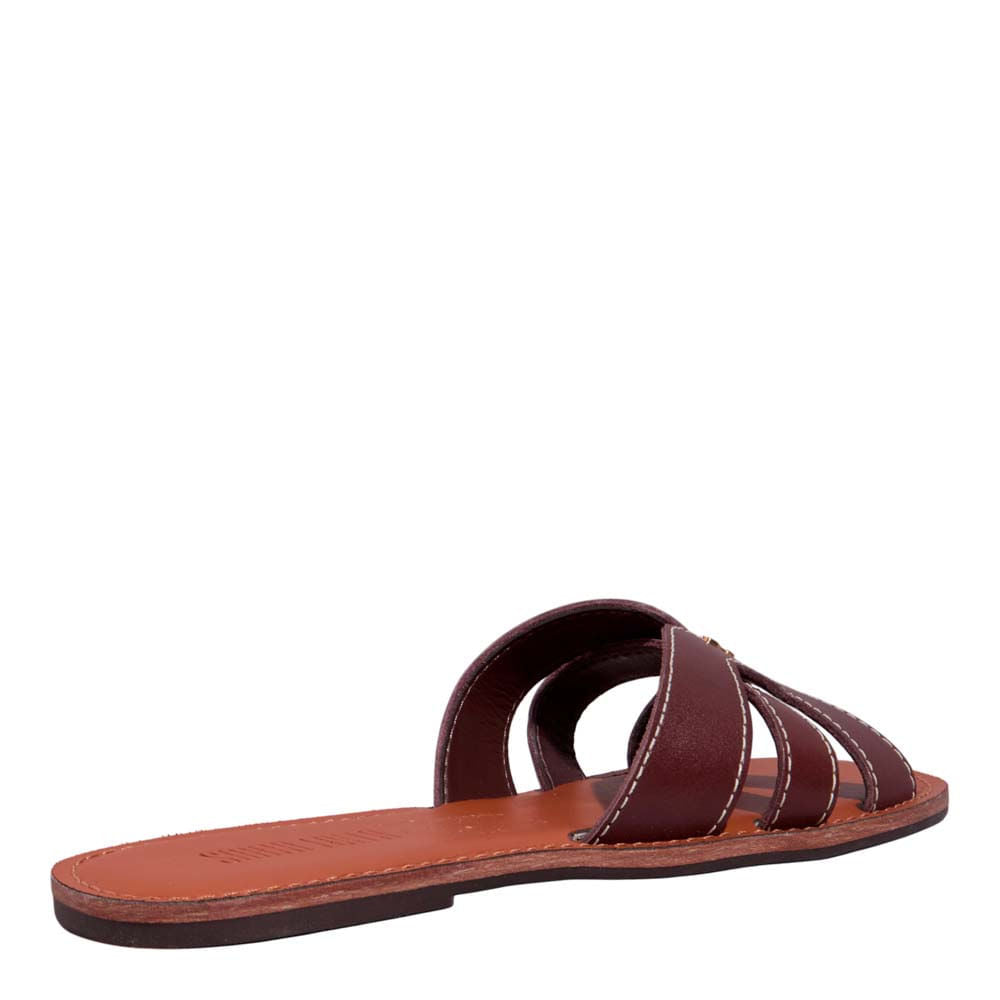 Rasteirinha Santa Lolla Marrom Couro Tiras