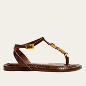 Rasteirinha Santa Lolla Marrom Croco Tira Em T
