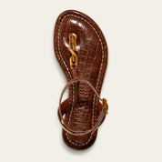 Rasteirinha Santa Lolla Marrom Croco Tira Em T