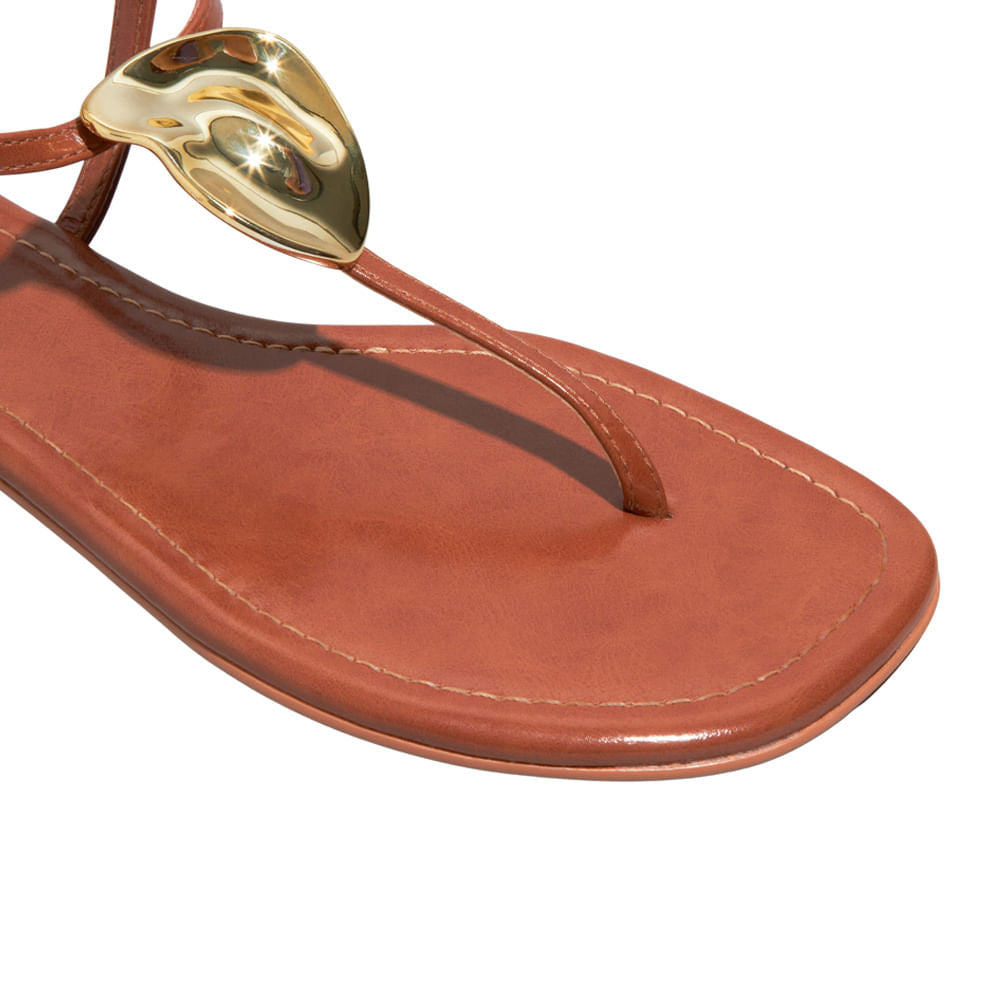 Rasteirinha Santa Lolla Marrom Metal Orgânico