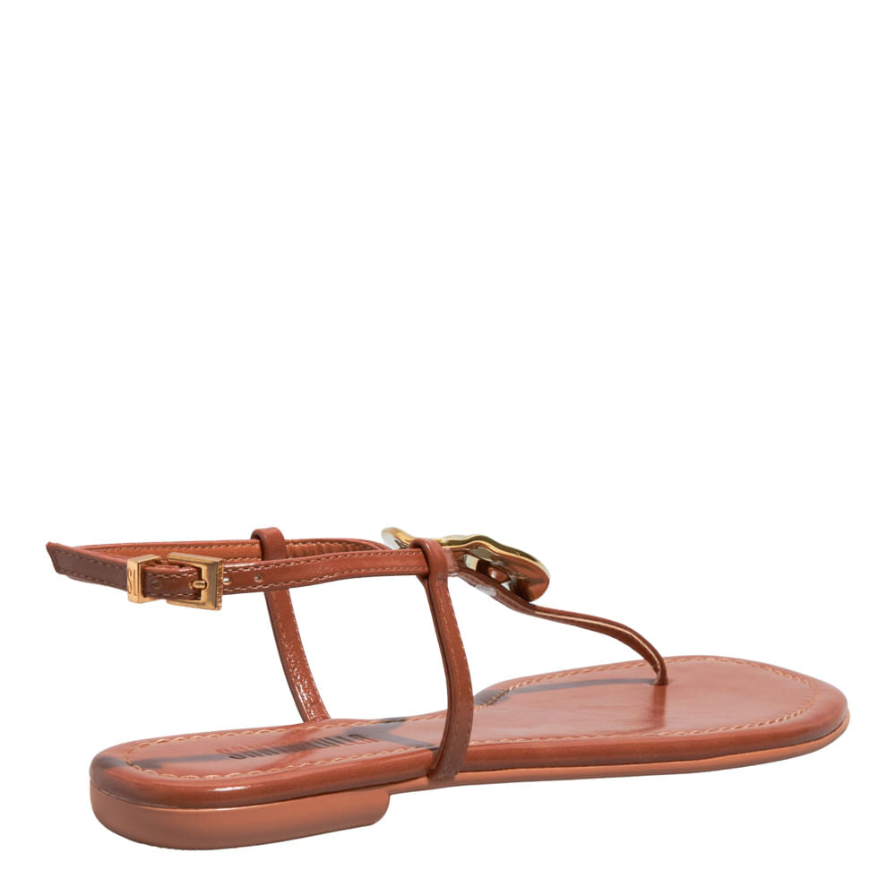 Rasteirinha Santa Lolla Marrom Metal Orgânico