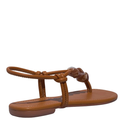 Rasteirinha Santa Lolla Marrom Miçanga