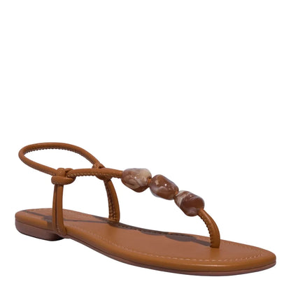 Rasteirinha Santa Lolla Marrom Miçanga