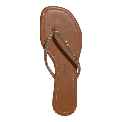 Rasteirinha Santa Lolla Marrom Tiras Brilho