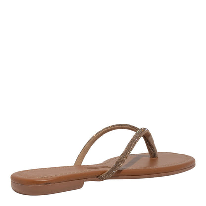 Rasteirinha Santa Lolla Marrom Tiras Brilho