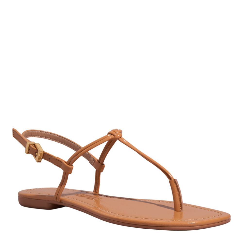 Rasteirinha Santa Lolla Marrom Verniz Nó