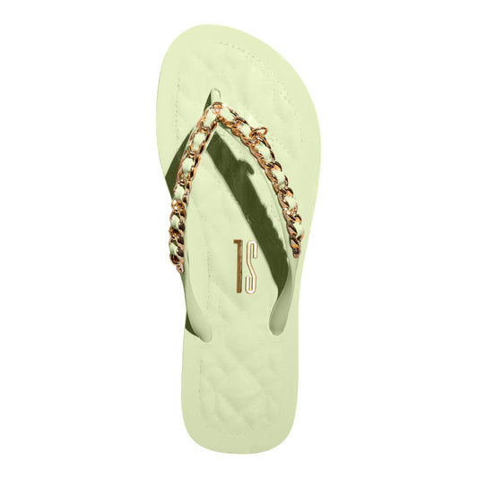 Rasteirinha Santa Lolla Menta Verniz Correntes