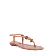Rasteirinha Santa Lolla Nude Croco Esferas Douradas