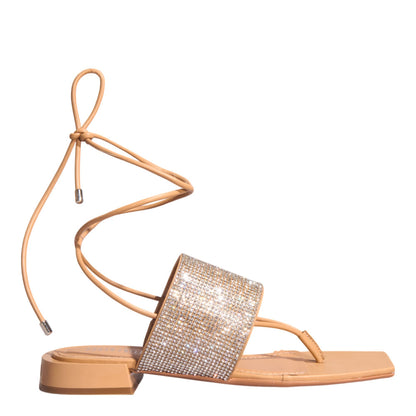 Rasteirinha Santa Lolla Nude Pedrarias Amarração