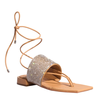 Rasteirinha Santa Lolla Nude Pedrarias Amarração