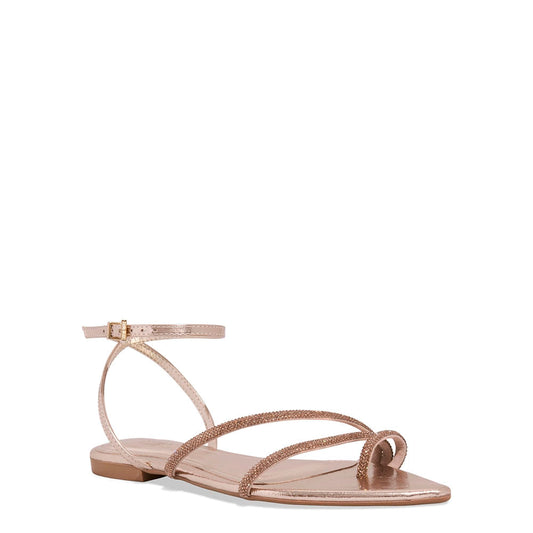 Rasteirinha Santa Lolla Nude Strass Tiras