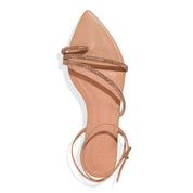 Rasteirinha Santa Lolla Nude Strass Tiras Finas