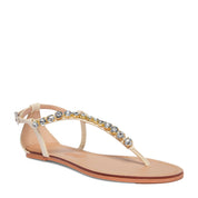 Rasteirinha Santa Lolla Off White Com Pedraria