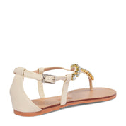 Rasteirinha Santa Lolla Off White Com Pedraria