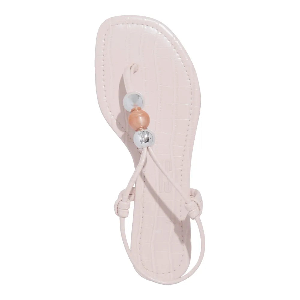 Rasteirinha Santa Lolla Off White Esferas Metalizadas