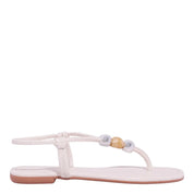 Rasteirinha Santa Lolla Off White Esferas Metalizadas