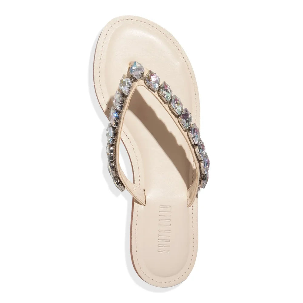 Rasteirinha Santa Lolla Off White Pedraria 