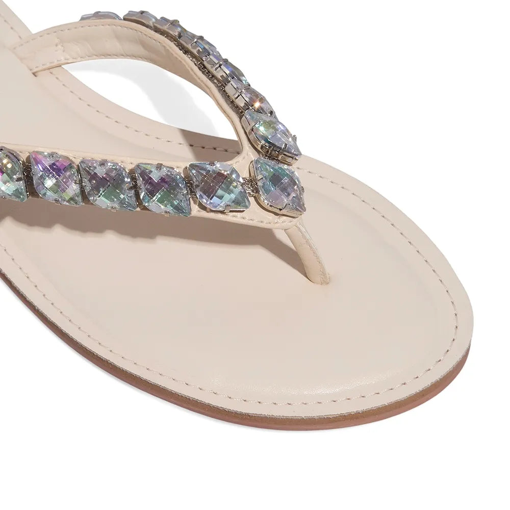 Rasteirinha Santa Lolla Off White Pedraria 