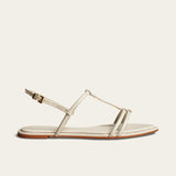 Rasteirinha Santa Lolla Off White Tiras Com Fivela