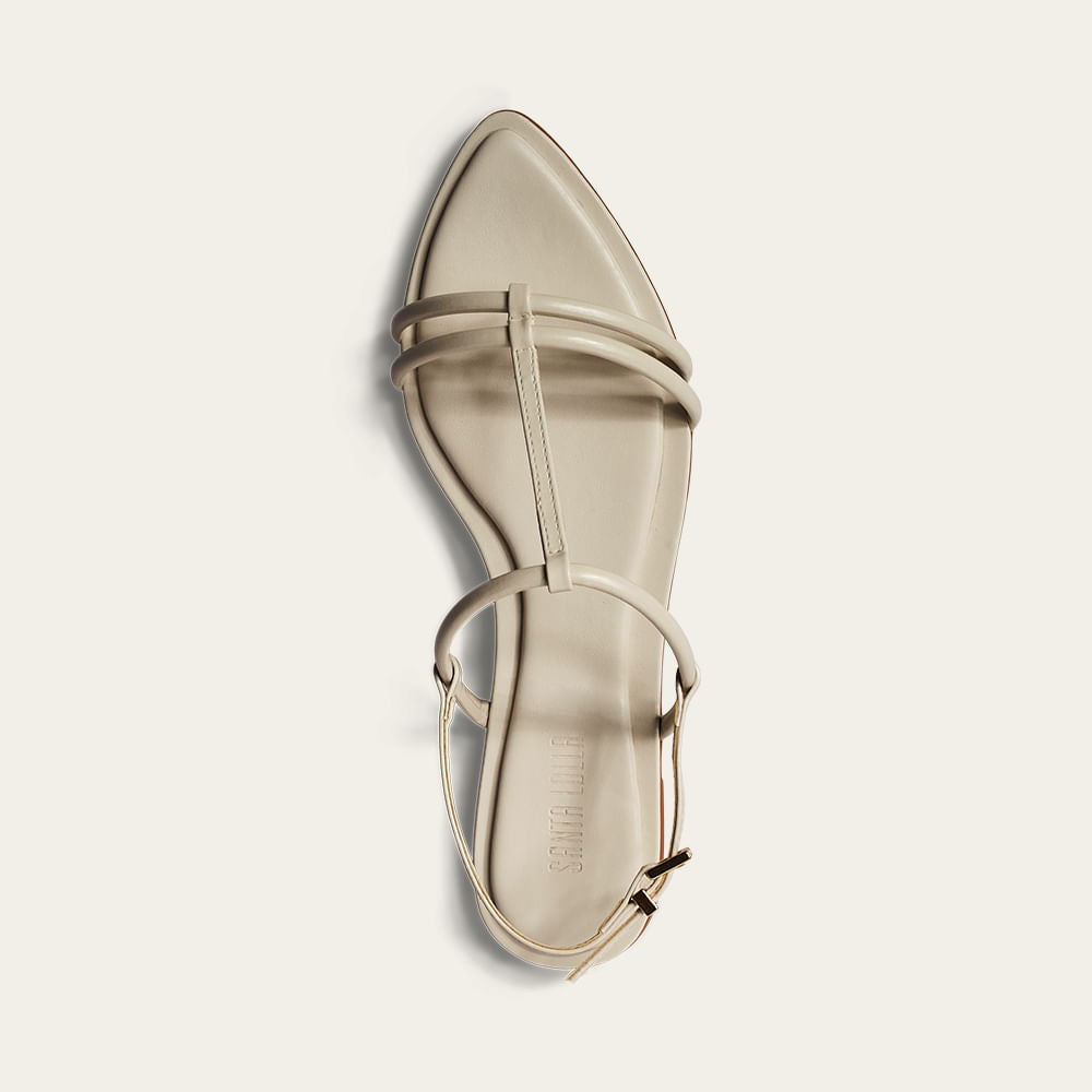 Rasteirinha Santa Lolla Off White Tiras Com Fivela