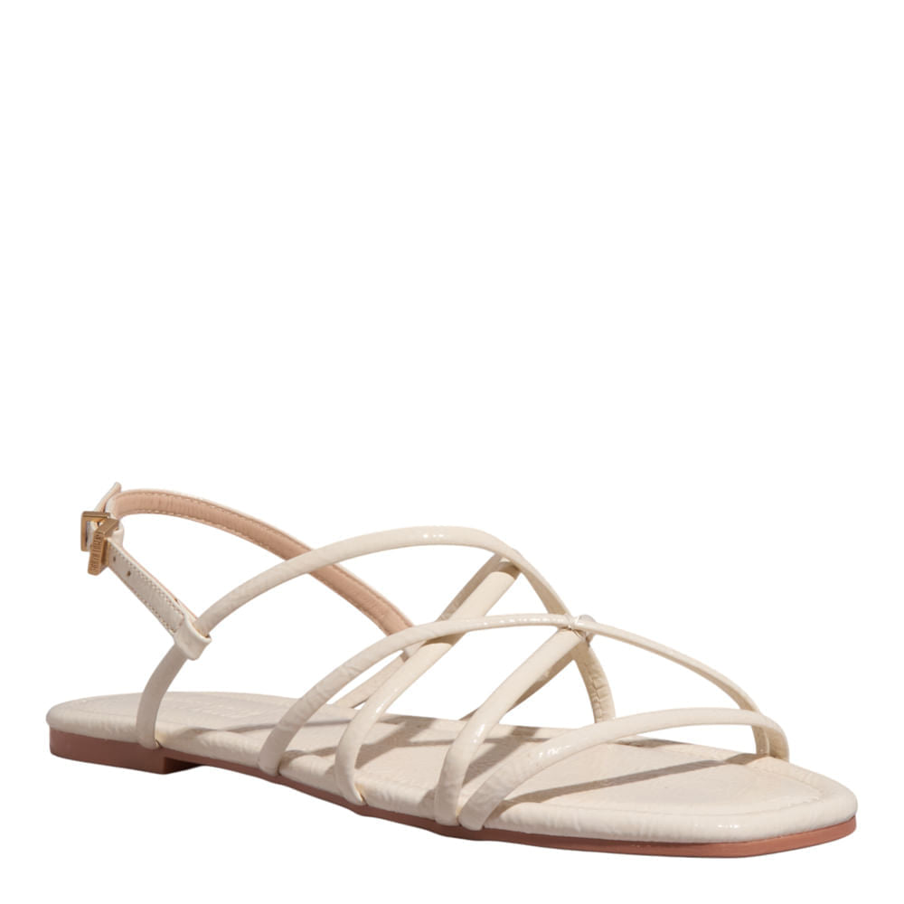 Rasteirinha Santa Lolla Off White Verniz