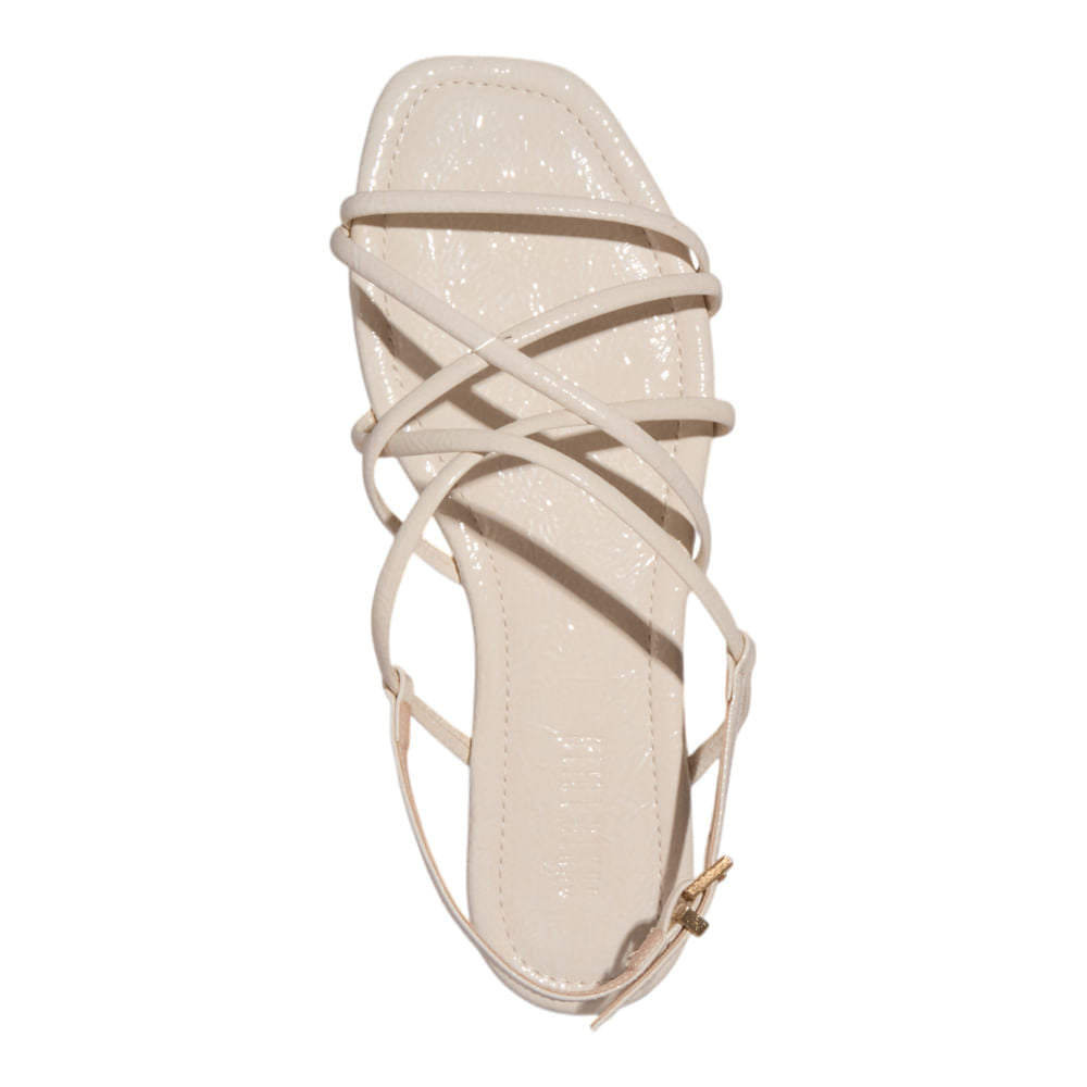 Rasteirinha Santa Lolla Off White Verniz