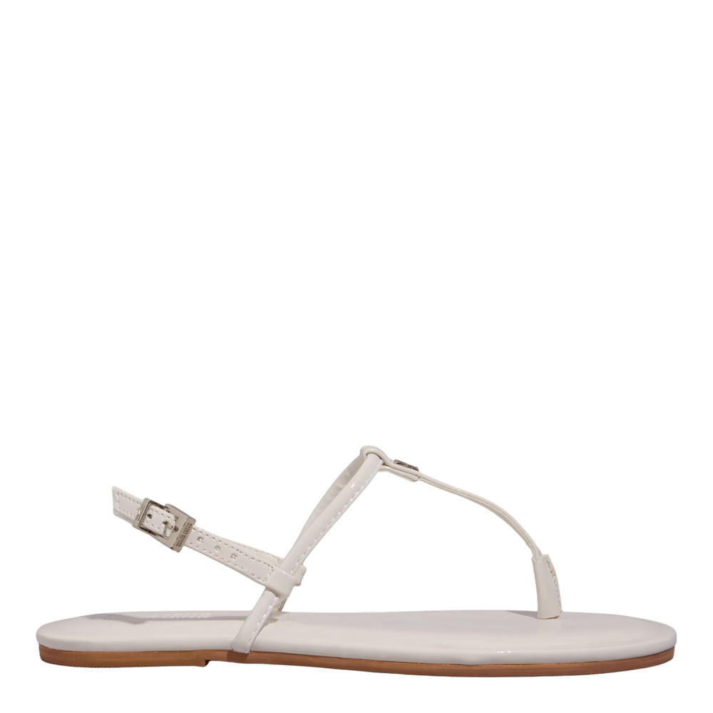 Rasteirinha Santa Lolla Off White Verniz