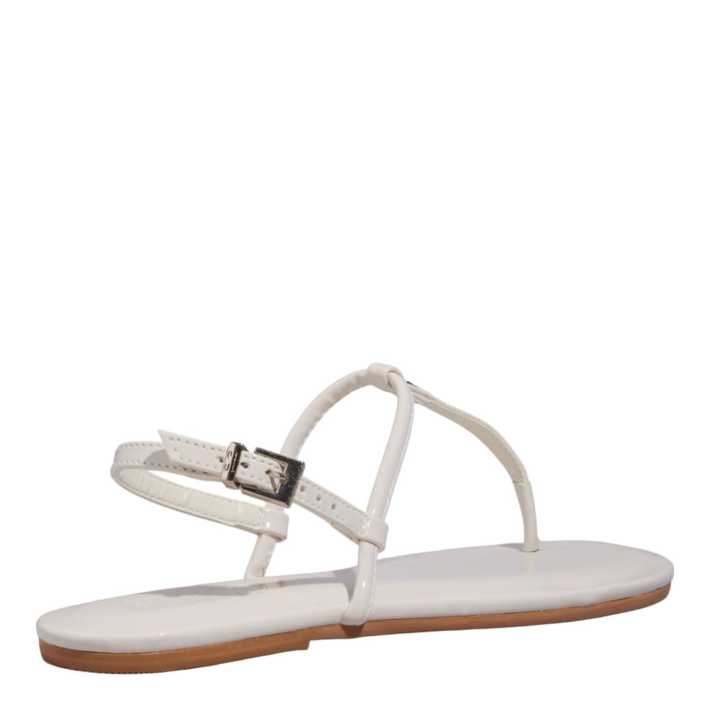 Rasteirinha Santa Lolla Off White Verniz