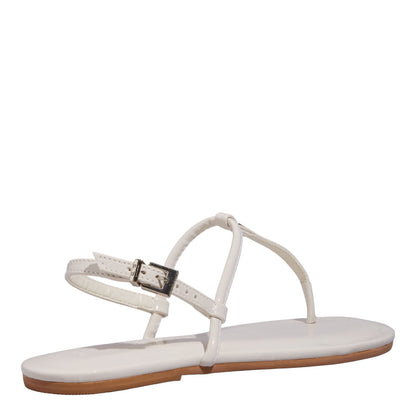 Rasteirinha Santa Lolla Off White Verniz