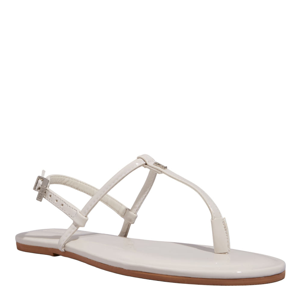 Rasteirinha Santa Lolla Off White Verniz