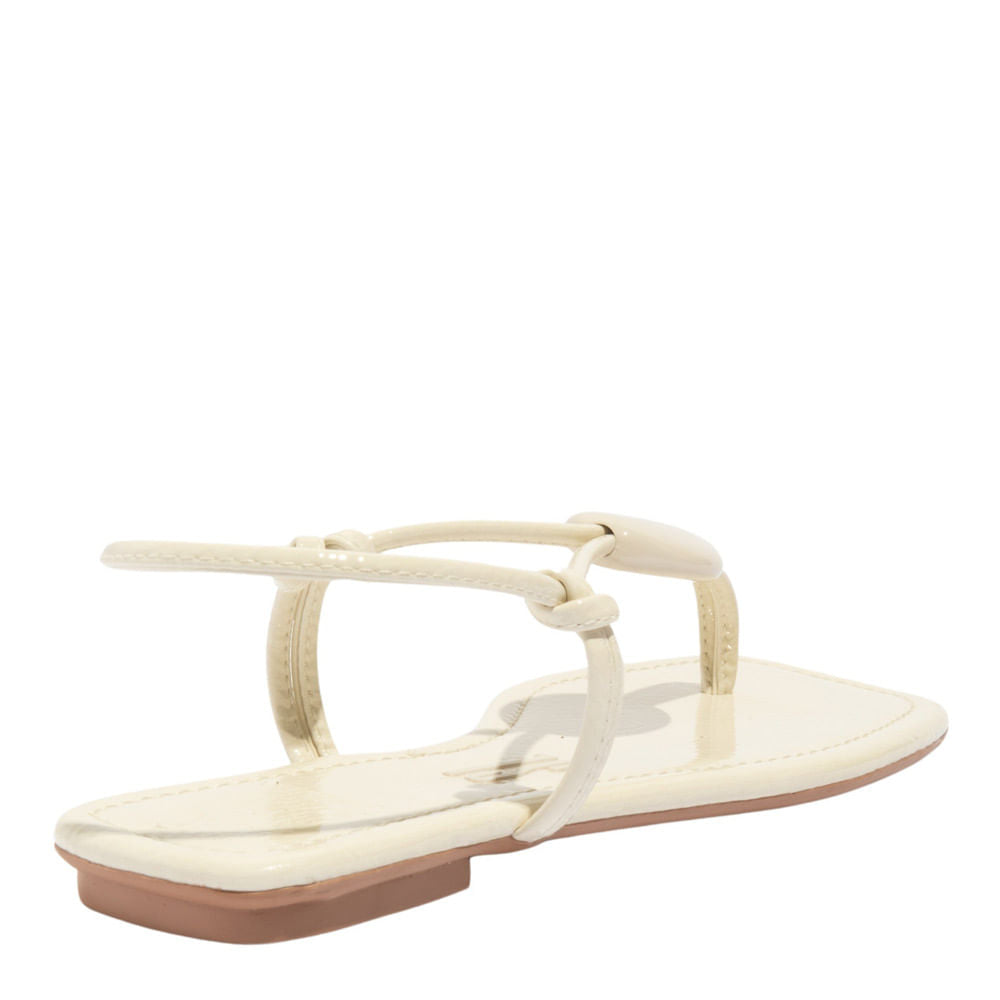 Rasteirinha Santa Lolla Off White Verniz Bico Quadrado