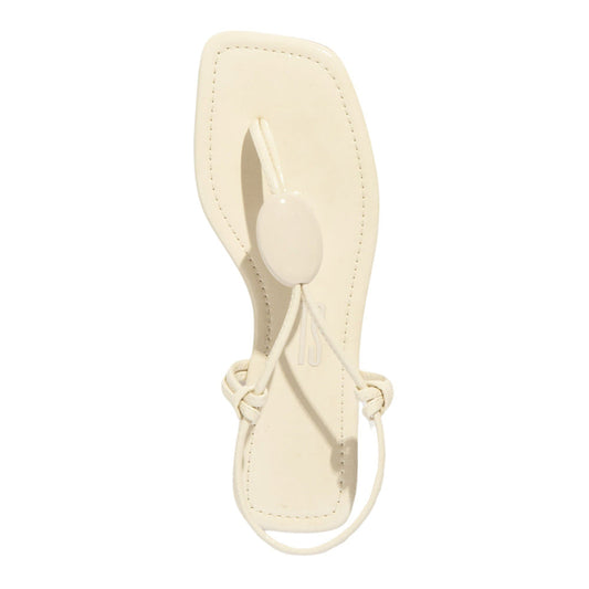 Rasteirinha Santa Lolla Off White Verniz Bico Quadrado