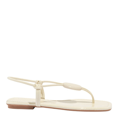 Rasteirinha Santa Lolla Off White Verniz Bico Quadrado