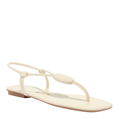 Rasteirinha Santa Lolla Off White Verniz Bico Quadrado