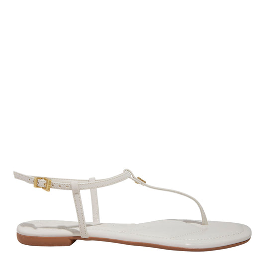 Rasteirinha Santa Lolla Off White Verniz Fivela