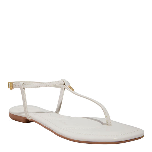 Rasteirinha Santa Lolla Off White Verniz Fivela