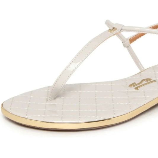 Rasteirinha Santa Lolla Off White Verniz Matelassê