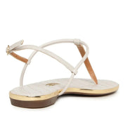 Rasteirinha Santa Lolla Off White Verniz Matelassê