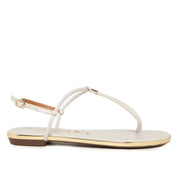 Rasteirinha Santa Lolla Off White Verniz Matelassê