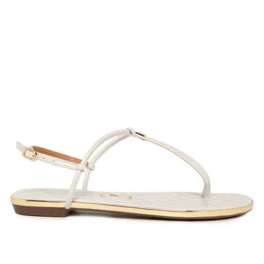 Rasteirinha Santa Lolla Off White Verniz Matelassê