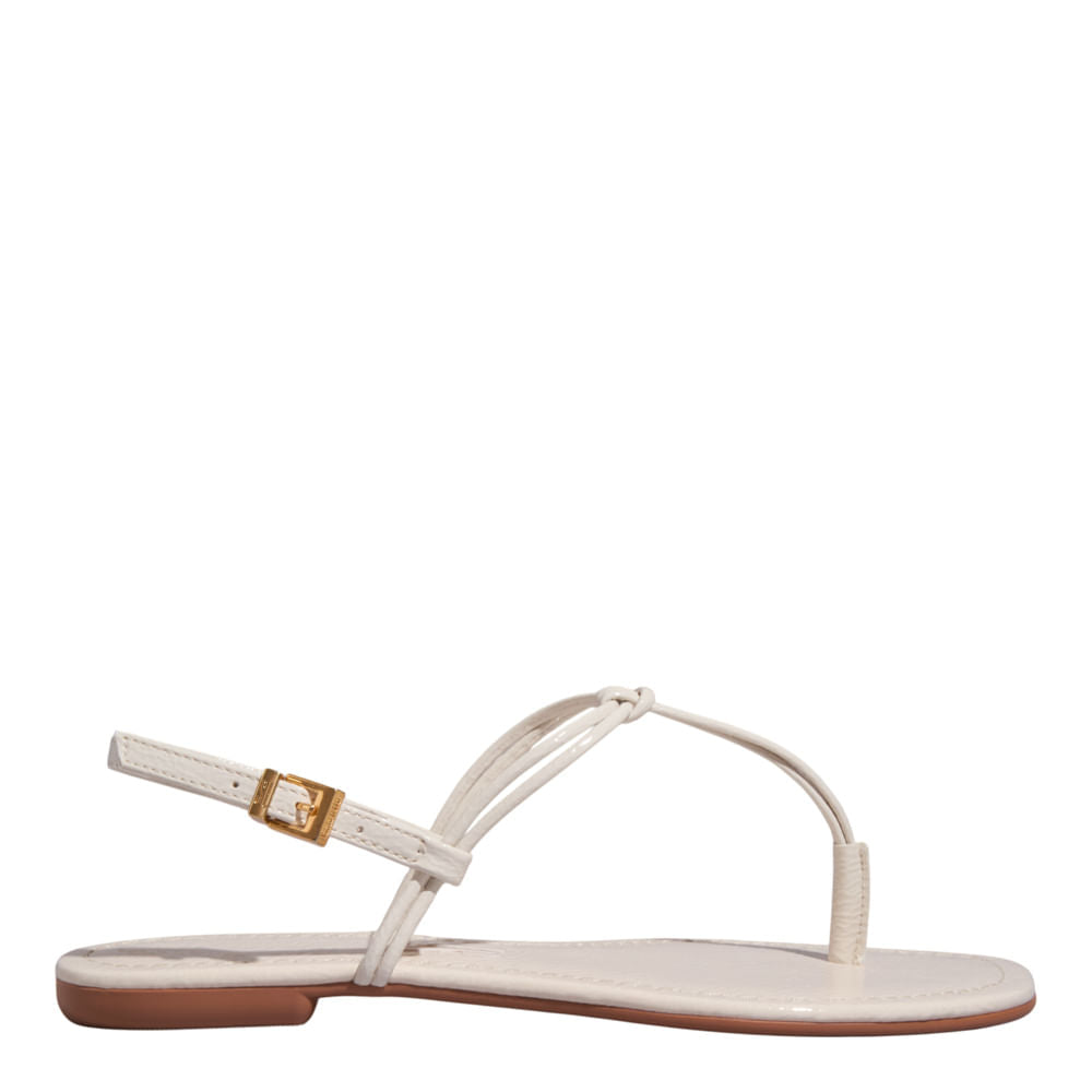 Rasteirinha Santa Lolla Off White Verniz Nó 