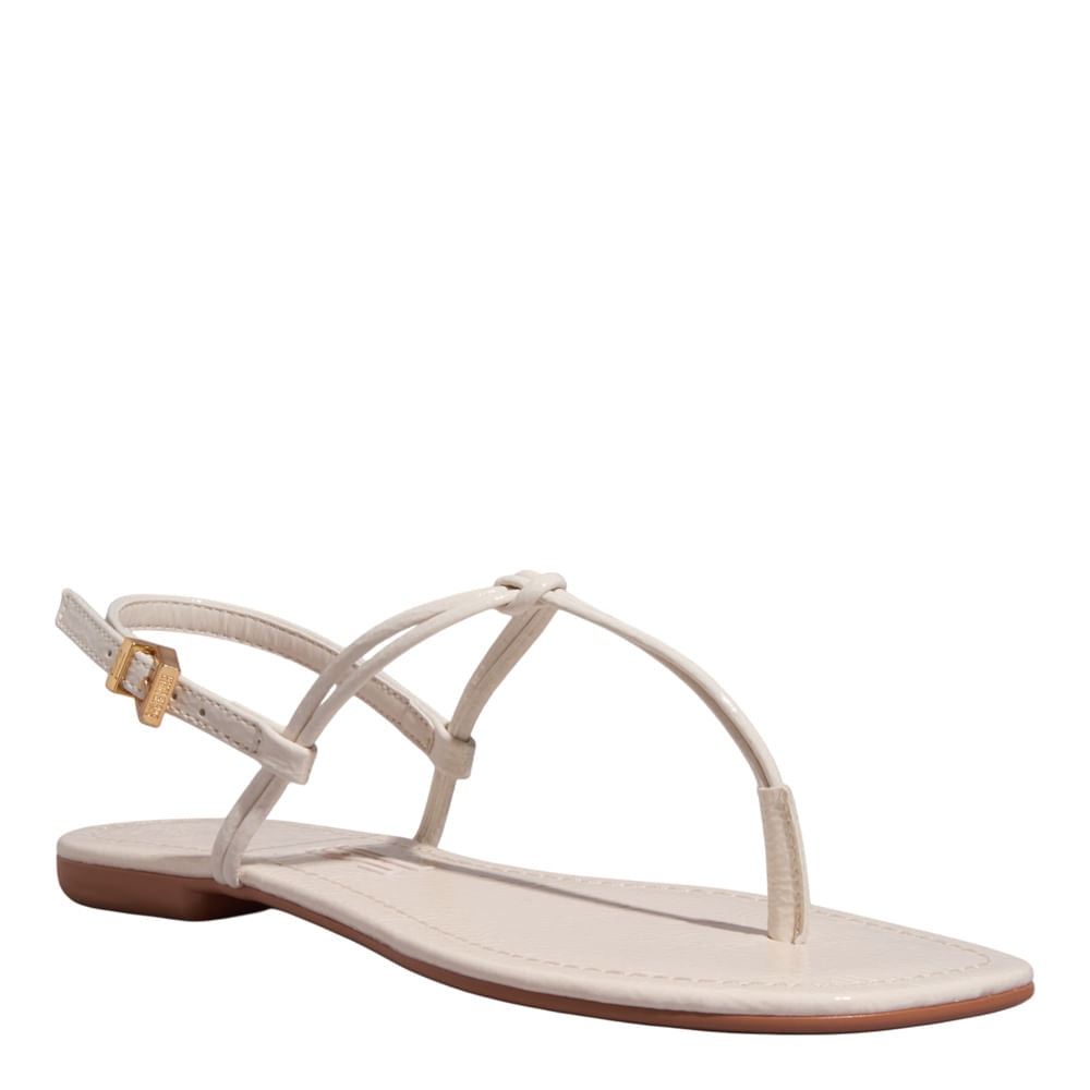 Rasteirinha Santa Lolla Off White Verniz Nó 