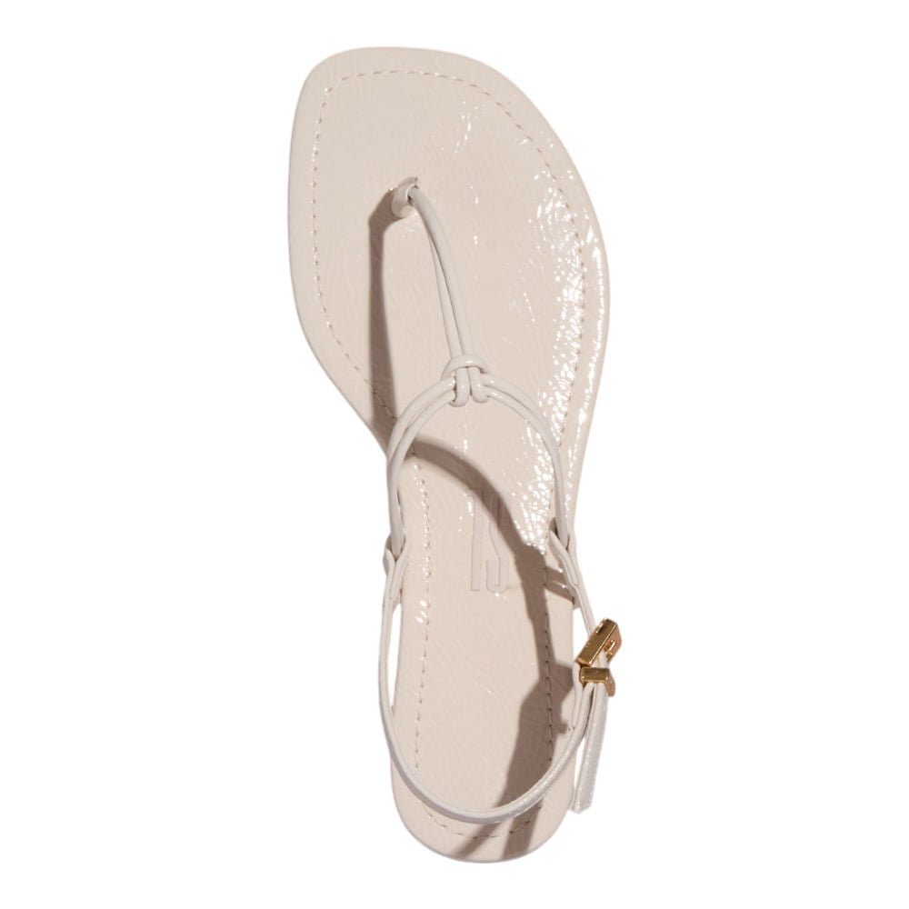 Rasteirinha Santa Lolla Off White Verniz Nó 