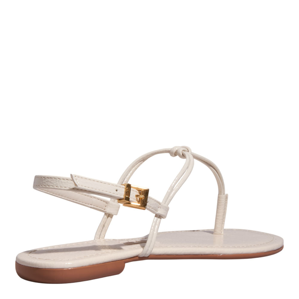 Rasteirinha Santa Lolla Off White Verniz Nó 