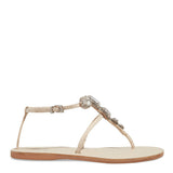 Rasteirinha Santa Lolla Pedraria Off White Couro