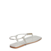 Rasteirinha Santa Lolla Prata Glow Bico Quadrado